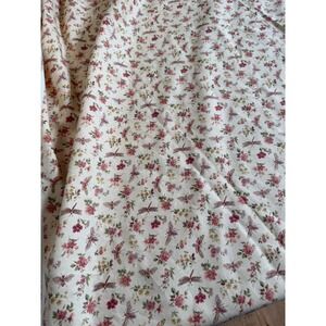 Waverly Fabric 2.5 Yards Cream Floral Dragonfly Shabby Chic Upholstery Cottage